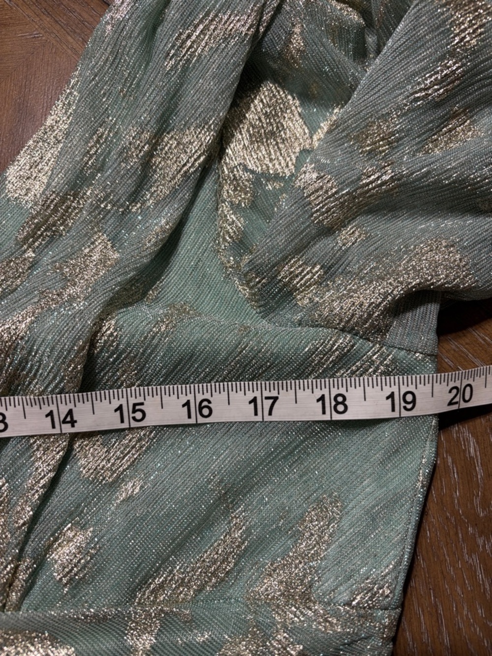 Betsy & Adam Foil Pattern Long Sleeve Gown Size 14 - Picture 7 of 8